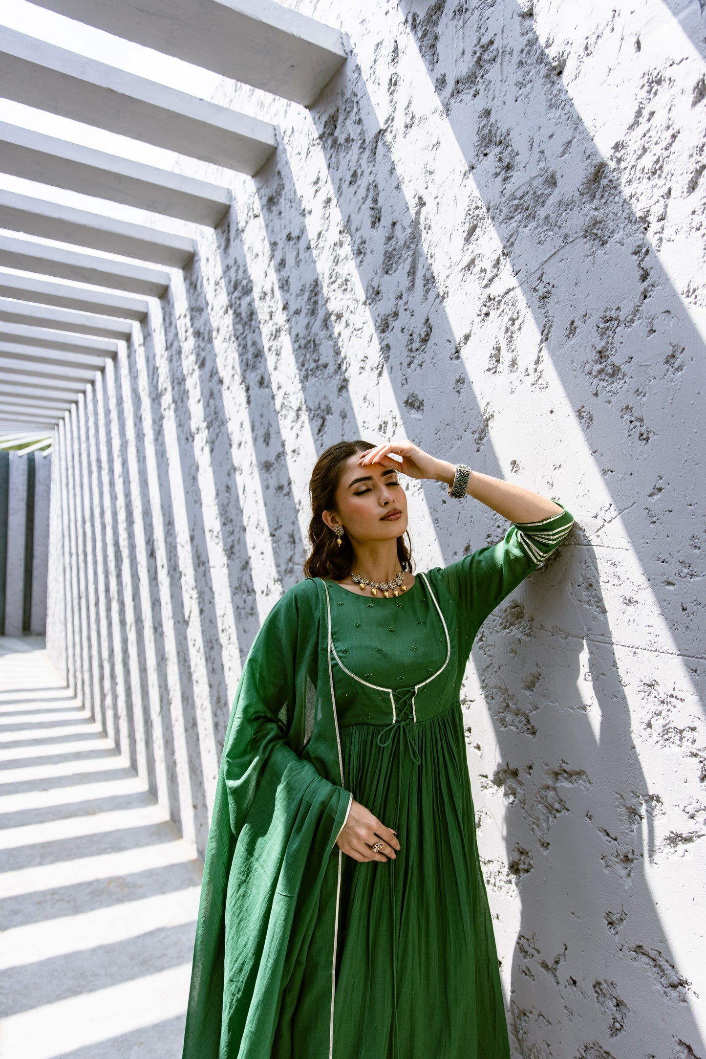 Green - Jacket Style Anarkali