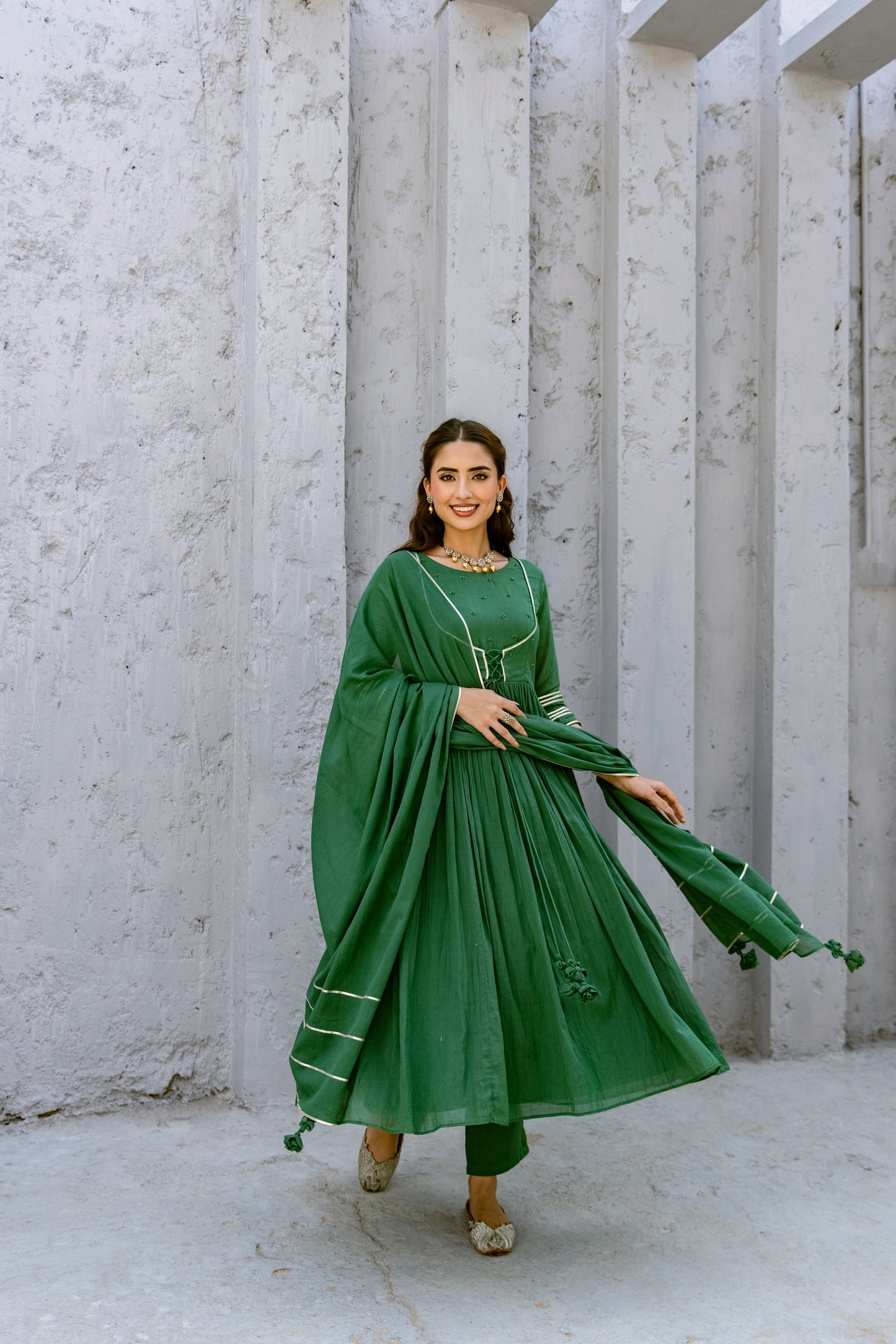 Green - Jacket Style Anarkali