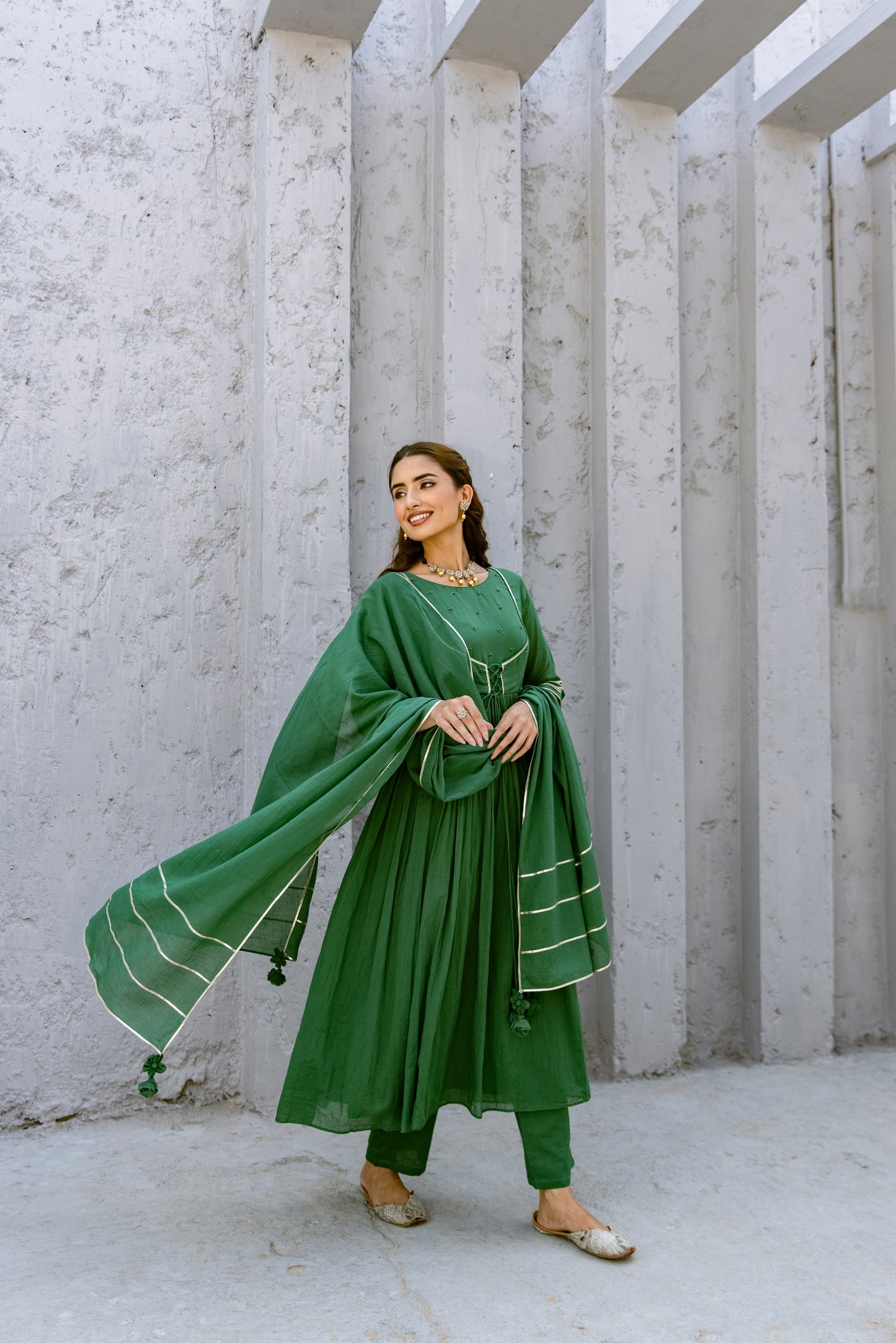 Green - Jacket Style Anarkali