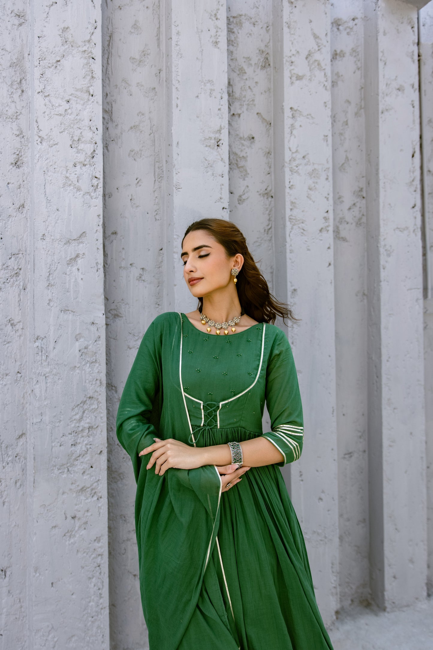 Green - Jacket Style Anarkali