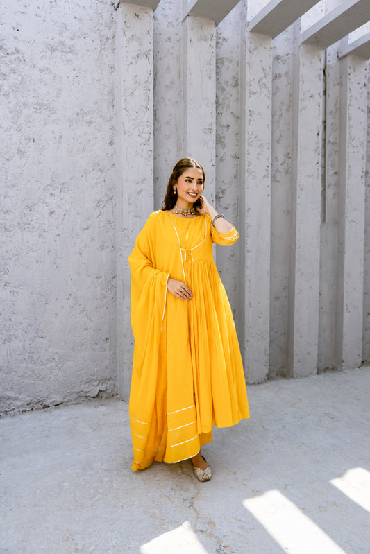 Yellow - Jacket Style Anarkali