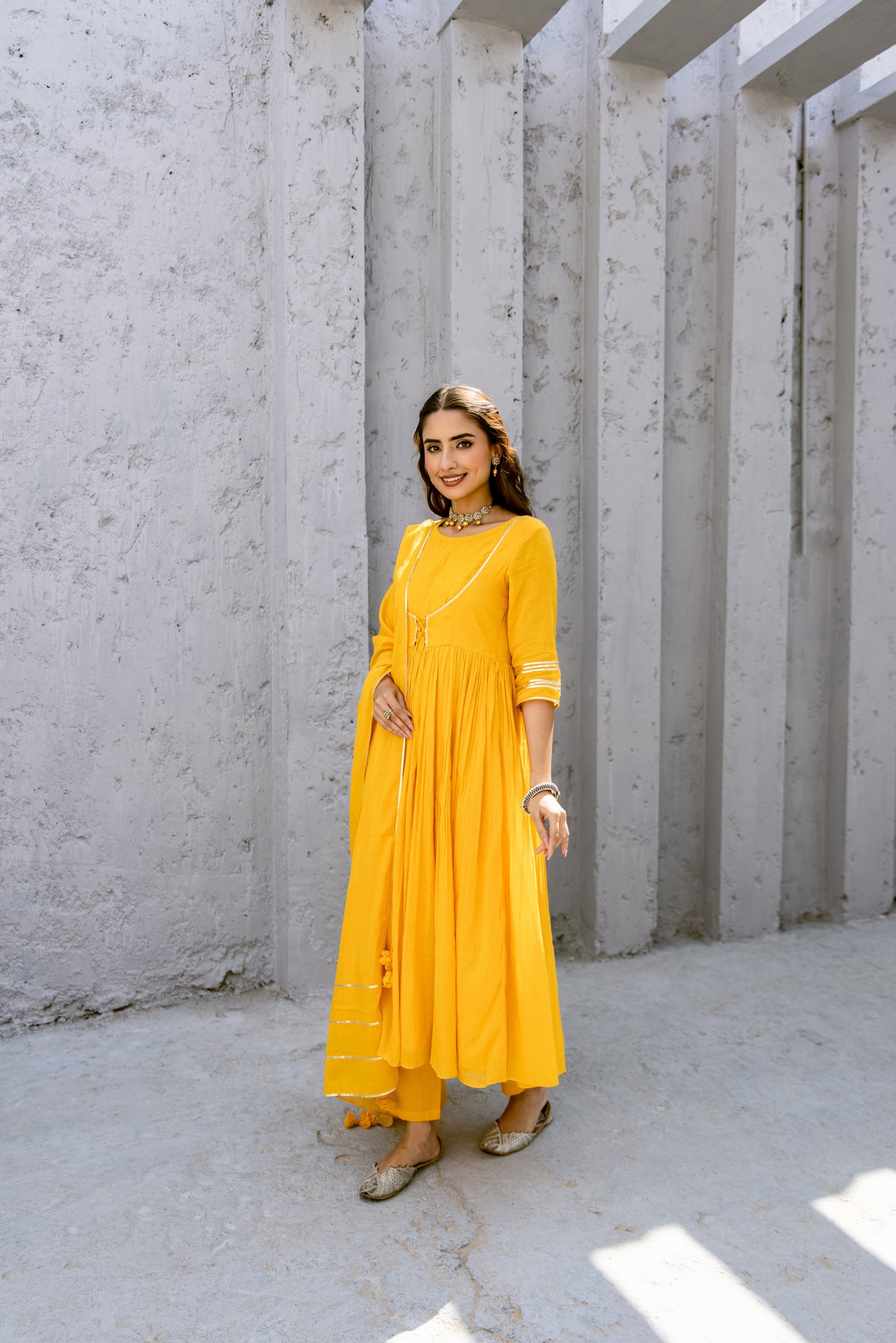 Yellow - Jacket Style Anarkali