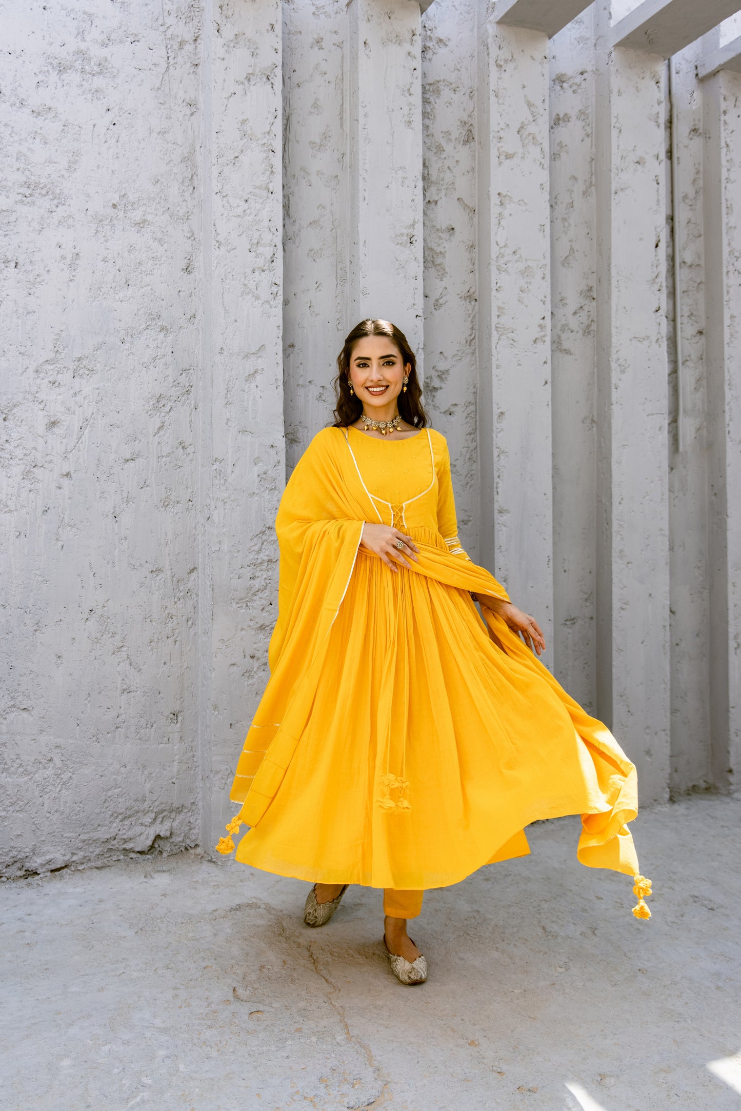 Yellow - Jacket Style Anarkali