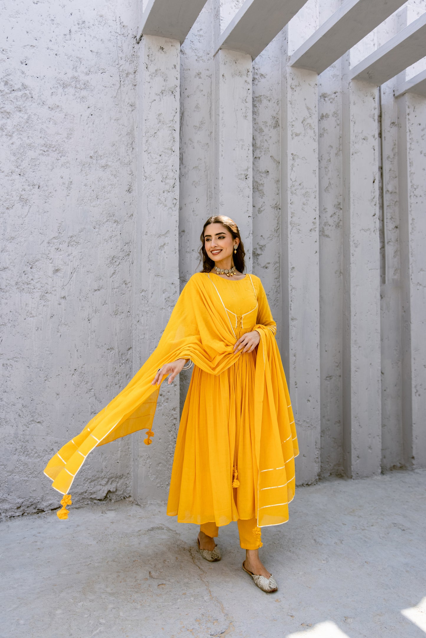 Yellow - Jacket Style Anarkali