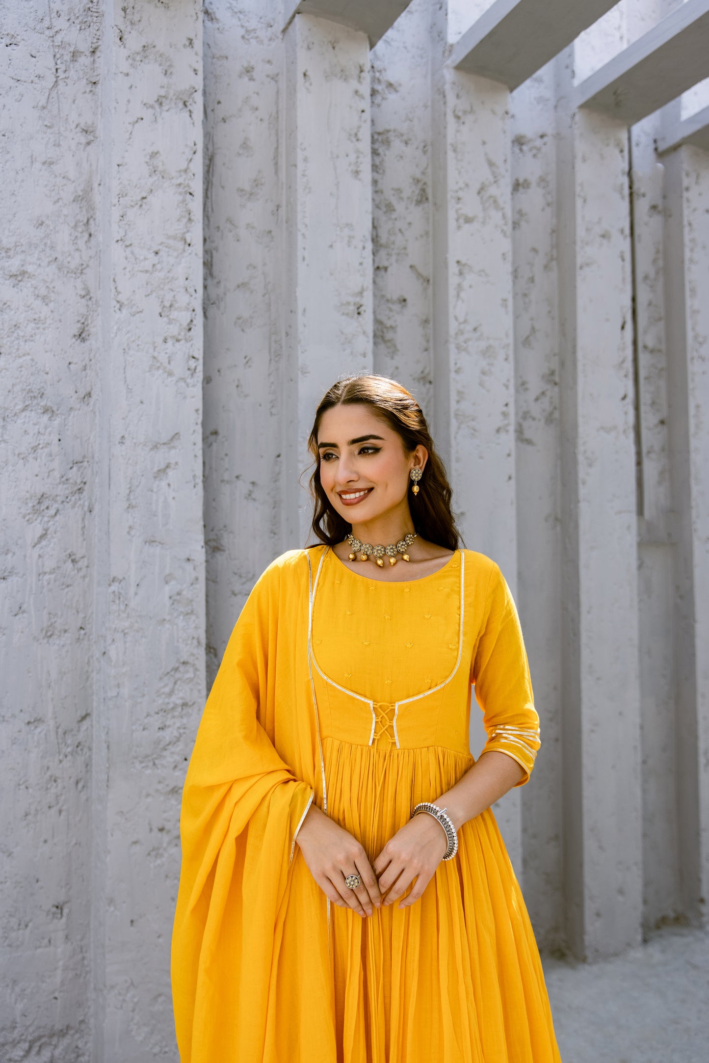 Yellow - Jacket Style Anarkali