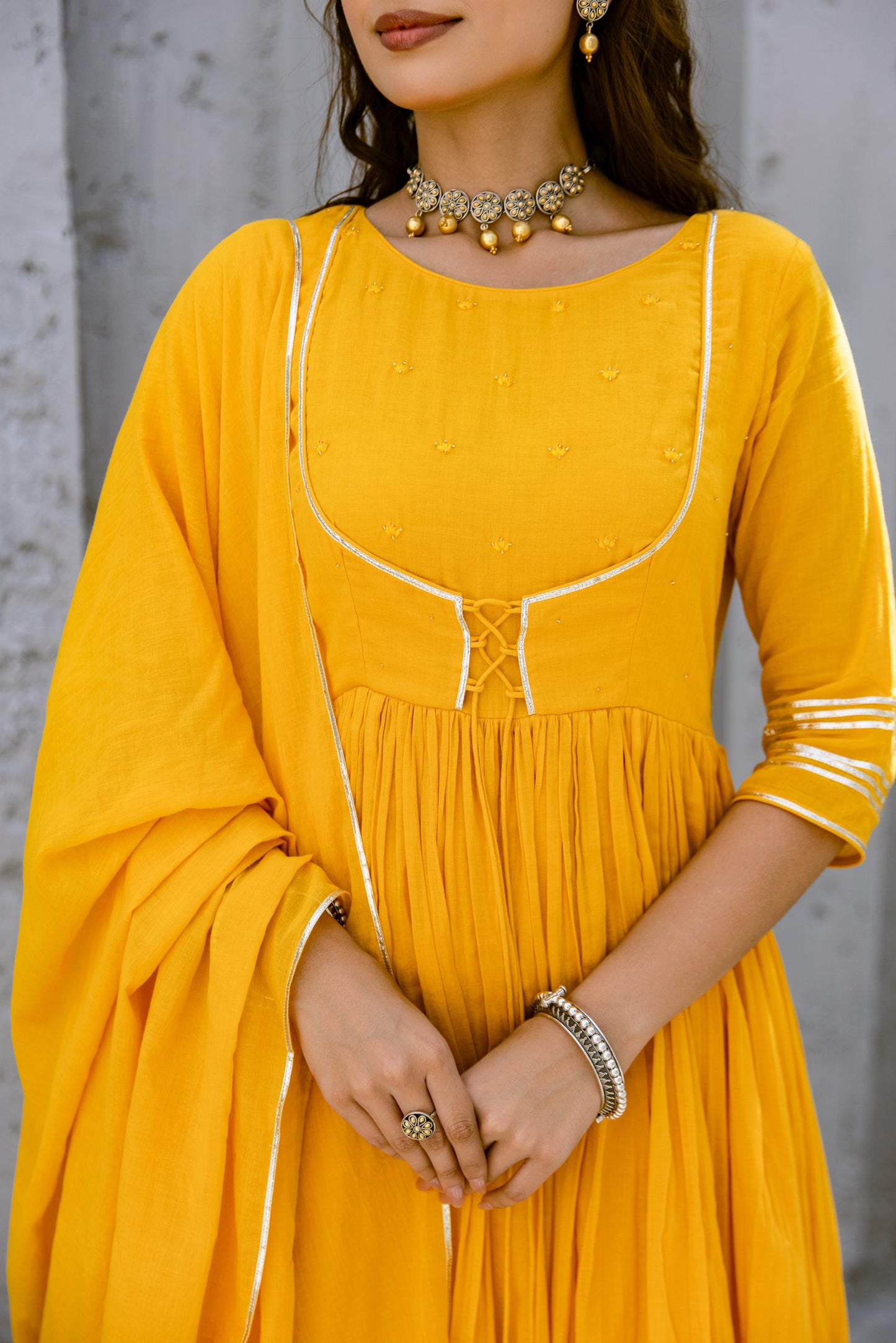 Yellow - Jacket Style Anarkali