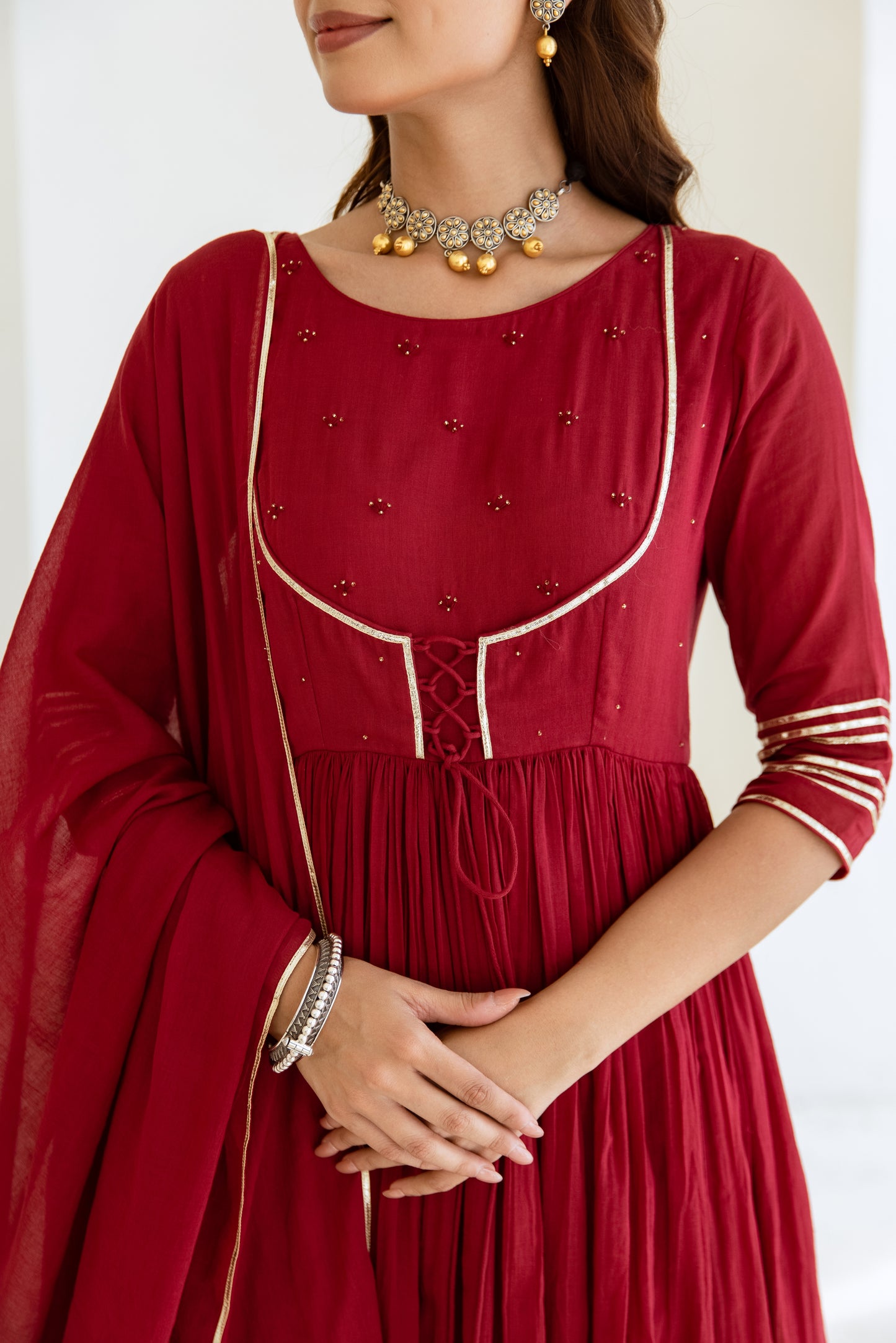 Cherry Red - Jacket Style Anarkali