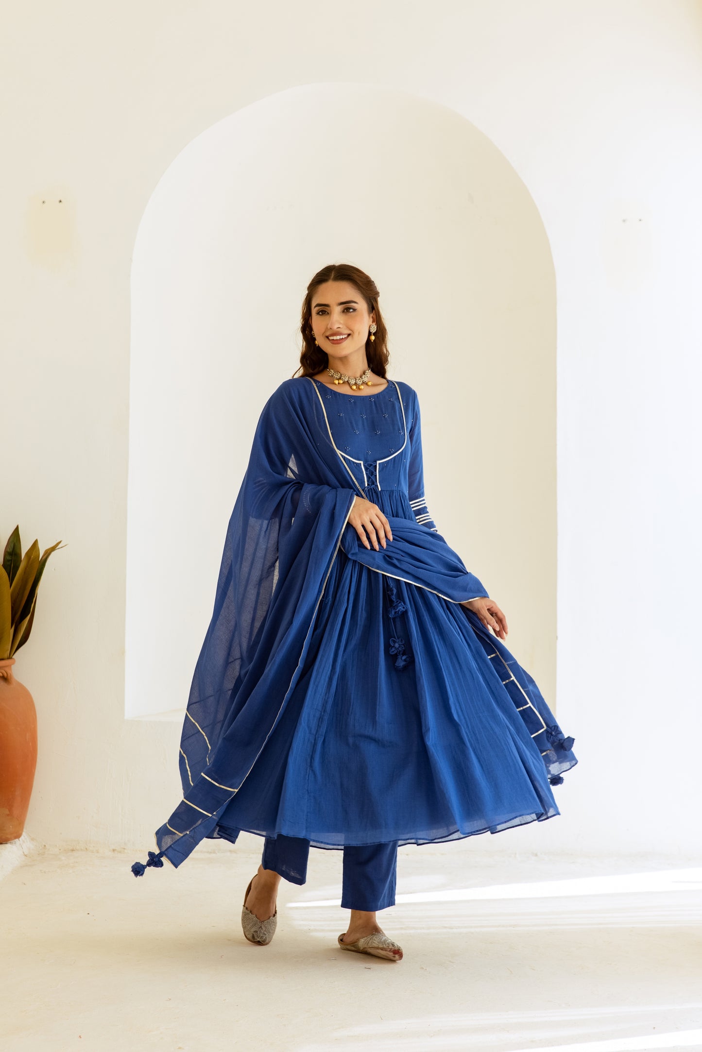 Royal Blue - Jacket Style Anarkali