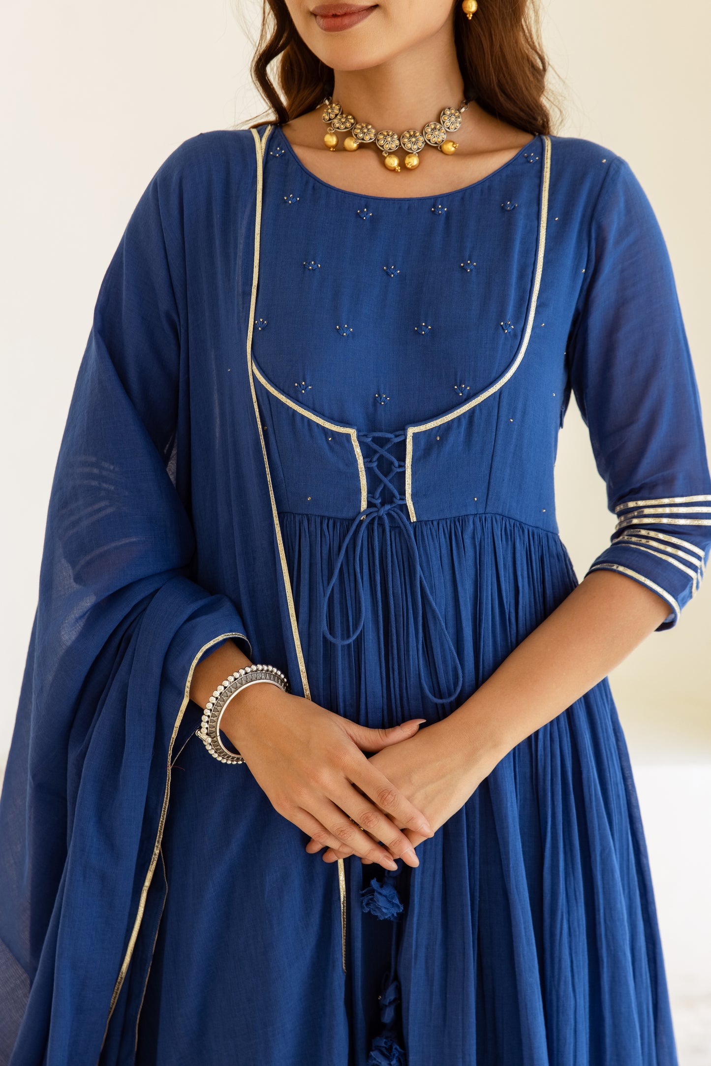 Royal Blue - Jacket Style Anarkali