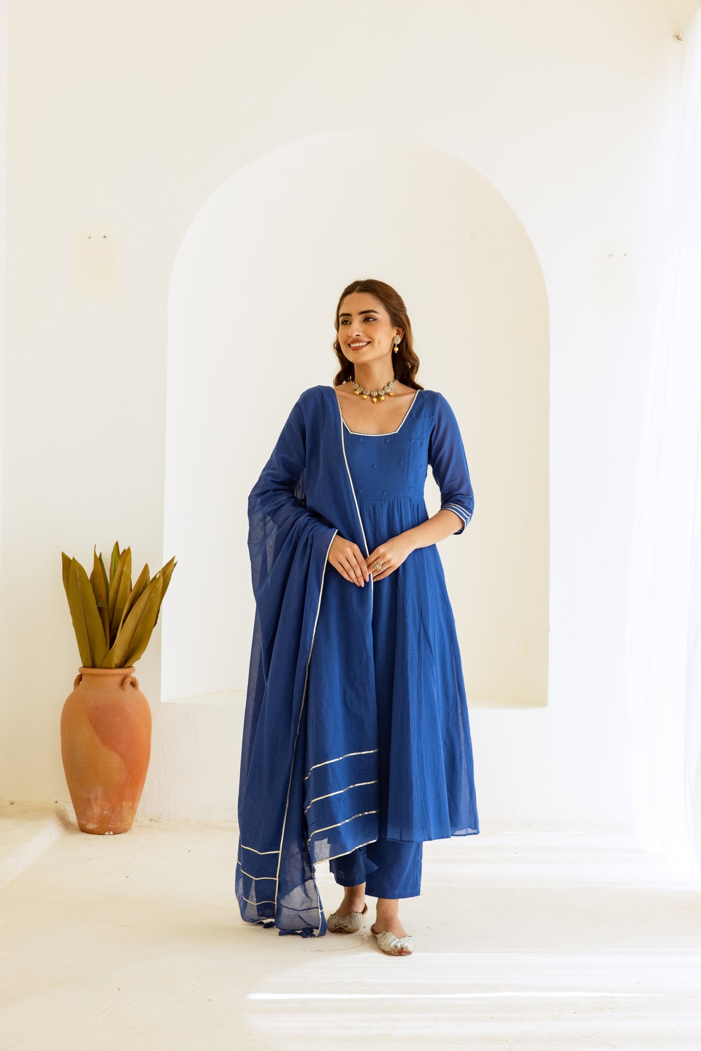 Royal Blue - Glass Neck Anarkali