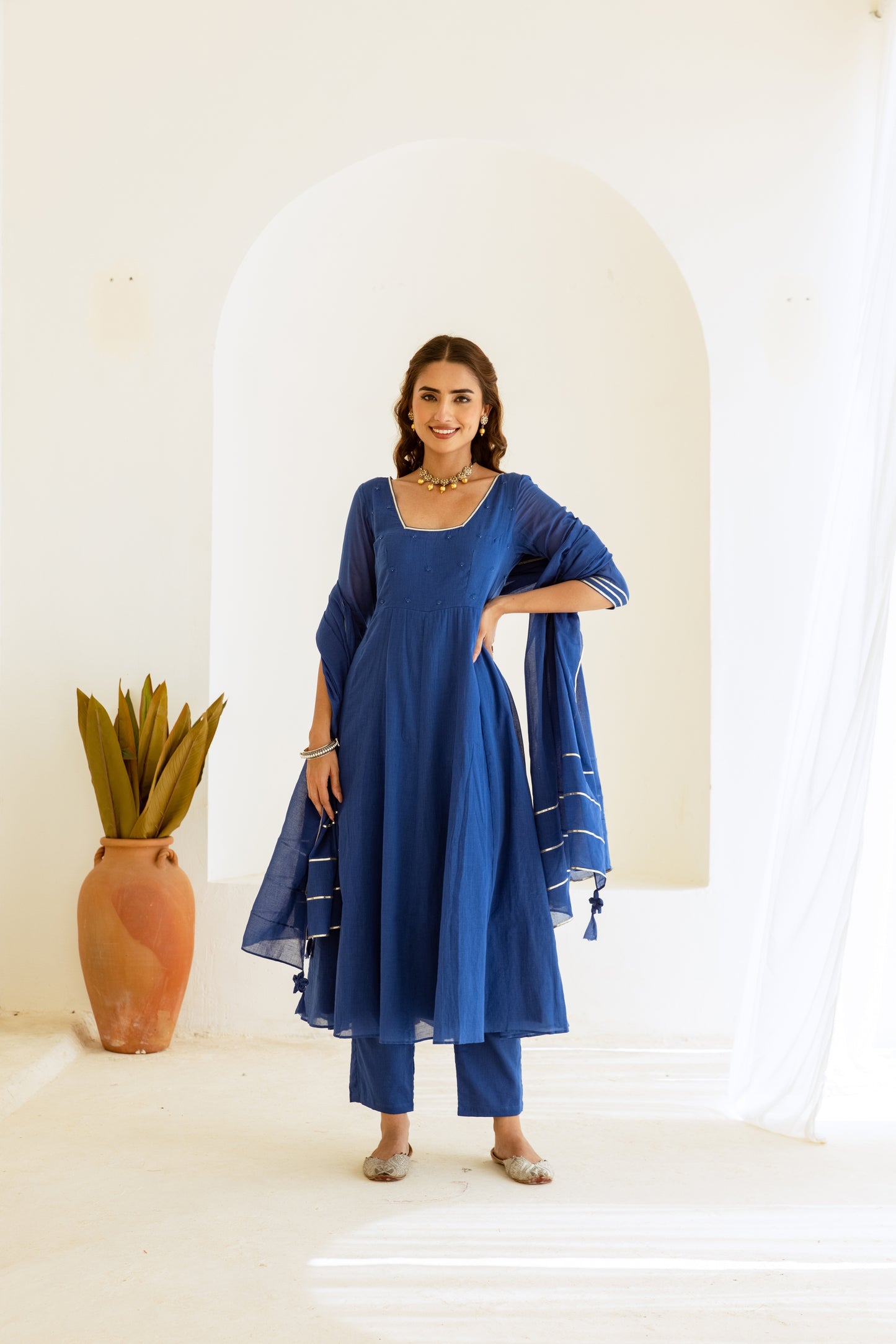 Royal Blue - Glass Neck Anarkali