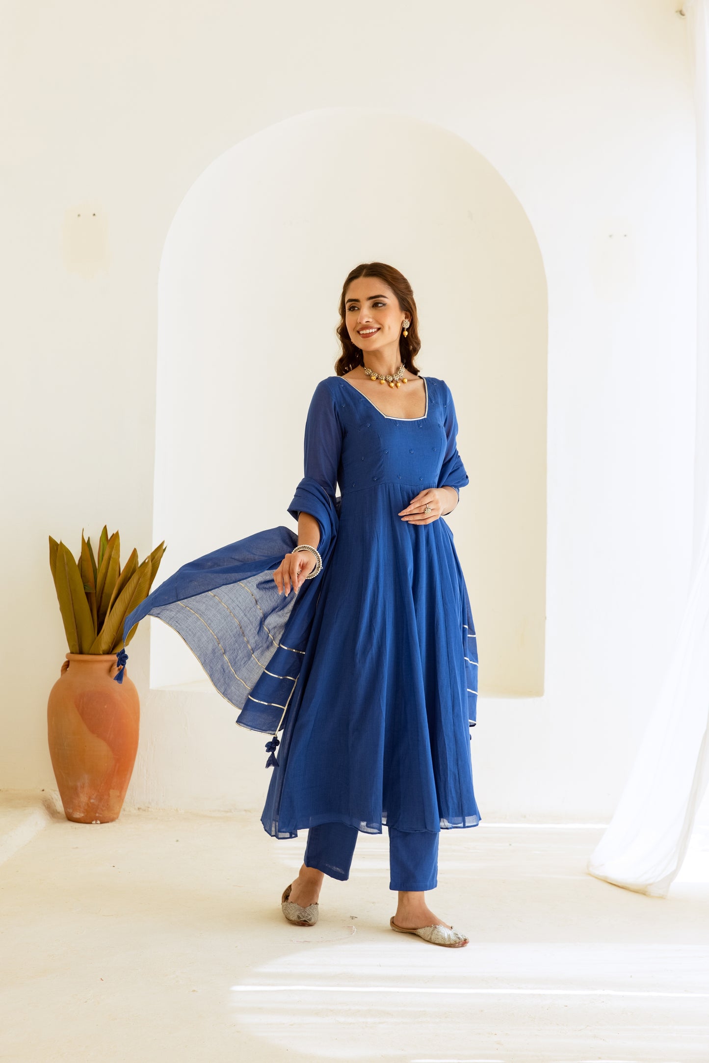 Royal Blue - Glass Neck Anarkali