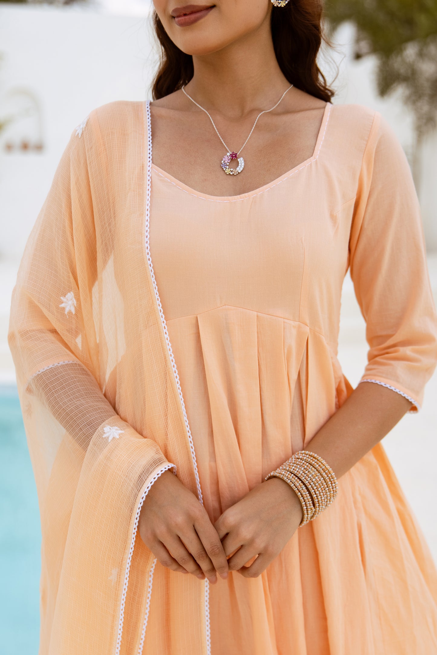 Peach Fuzz - Poplin Sleeved