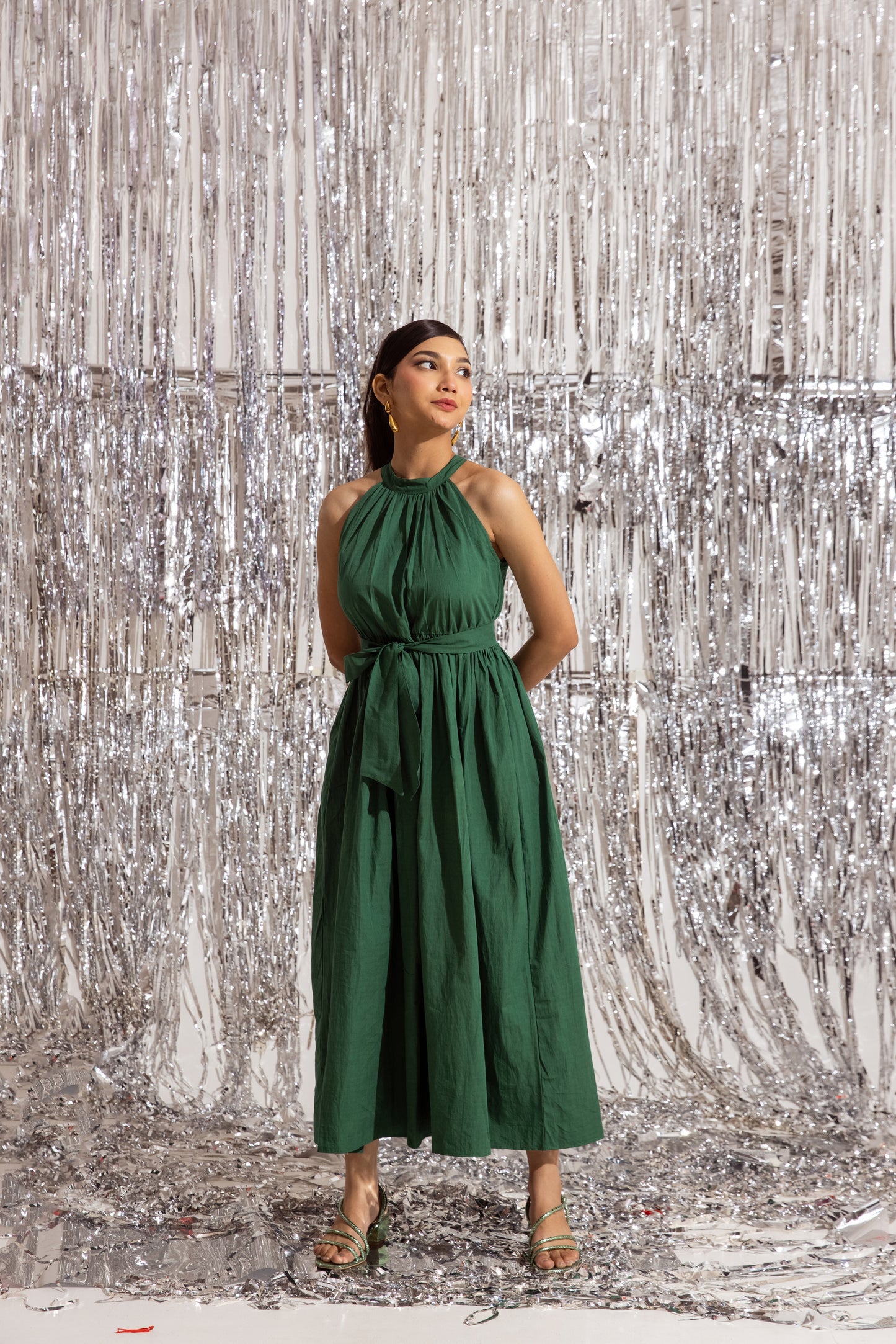 Green Halter Maxi Dress