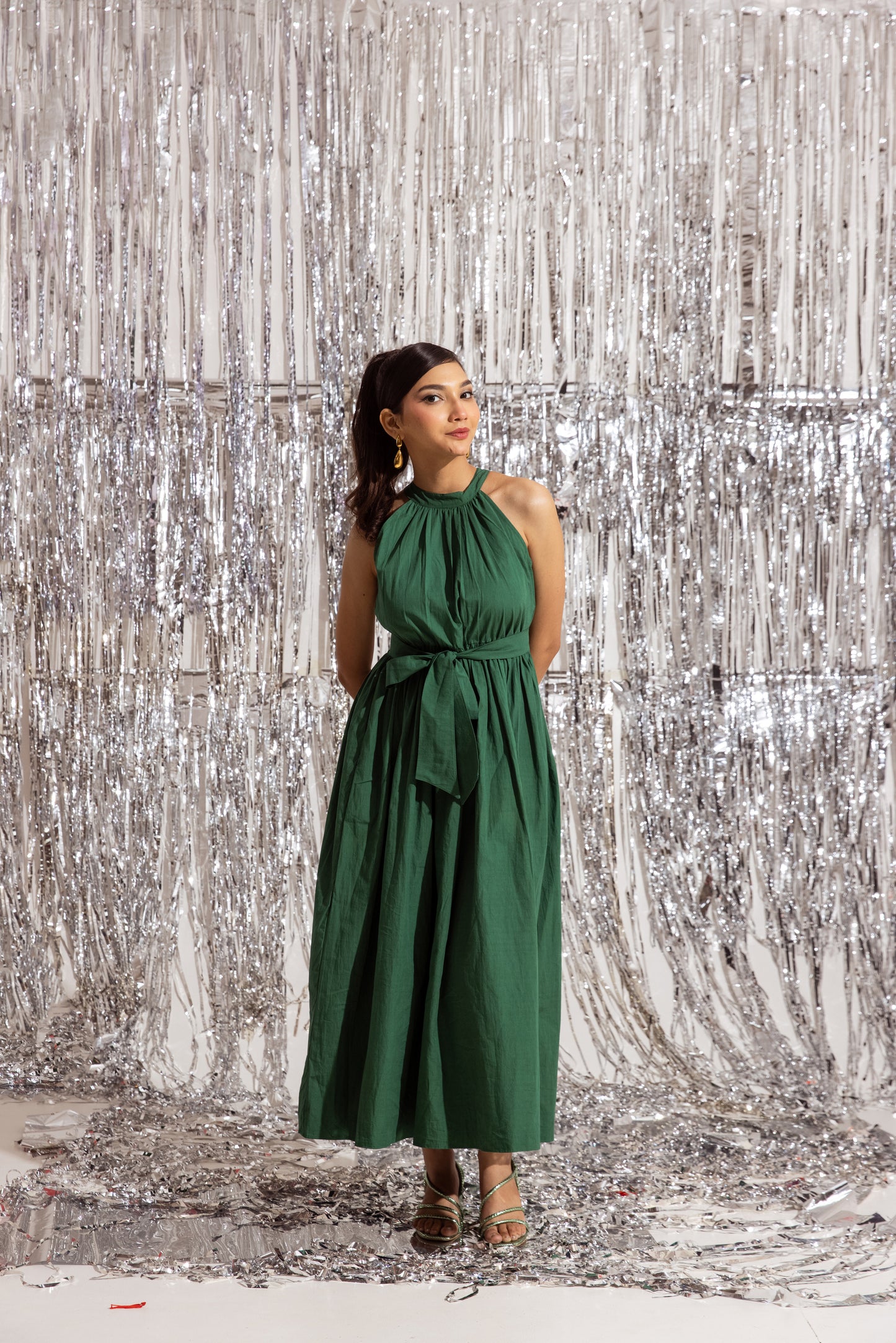 Green Halter Maxi Dress