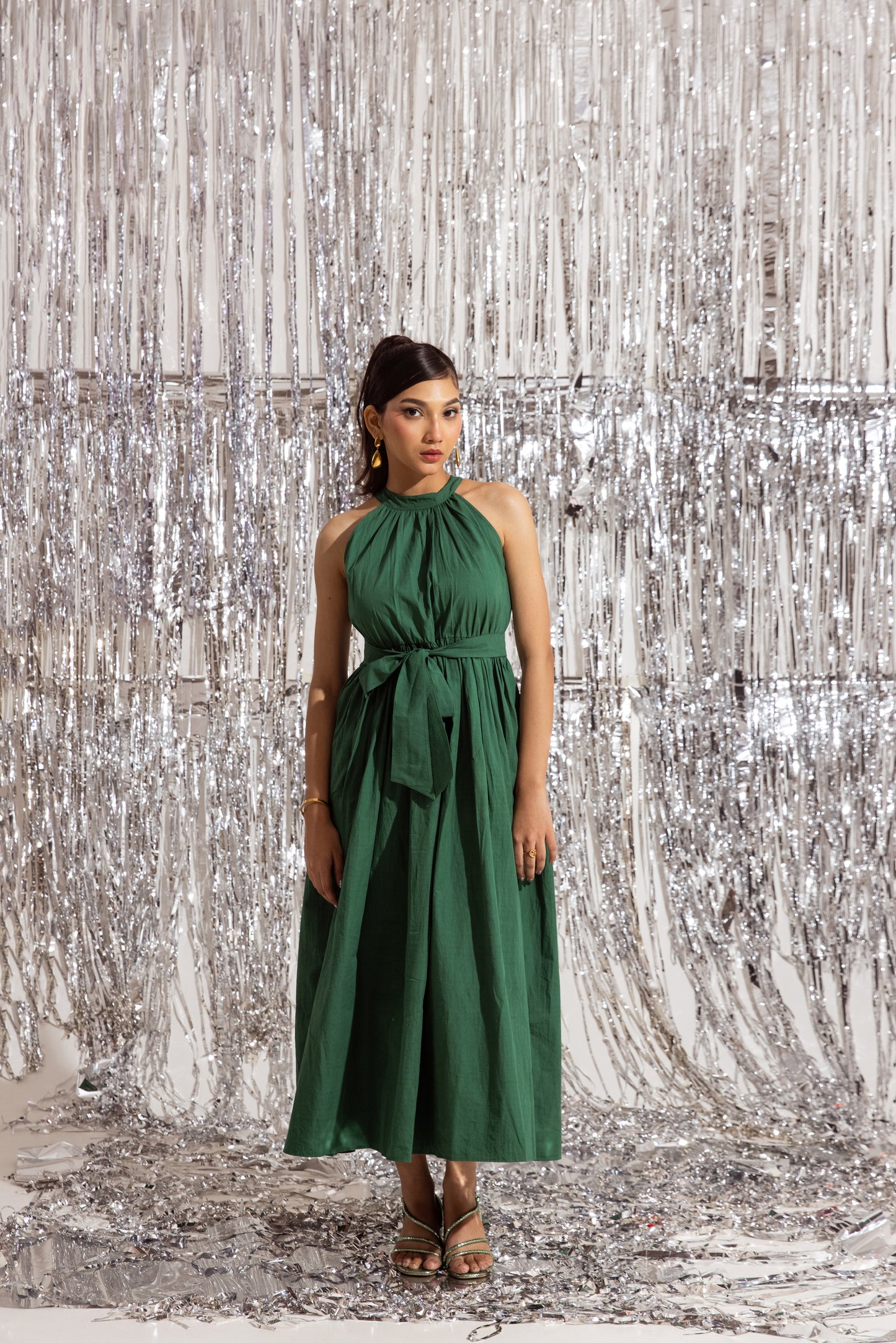 Green Halter Maxi Dress