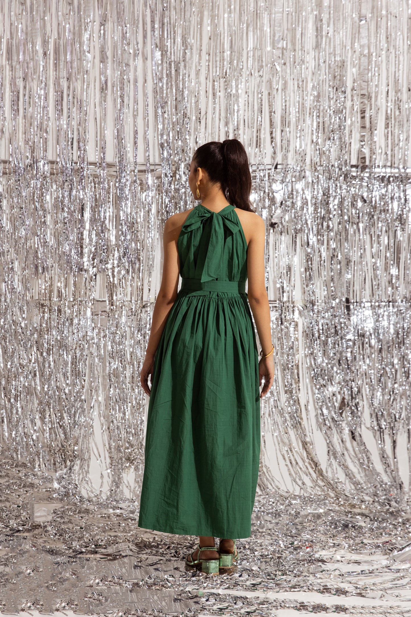 Green Halter Maxi Dress