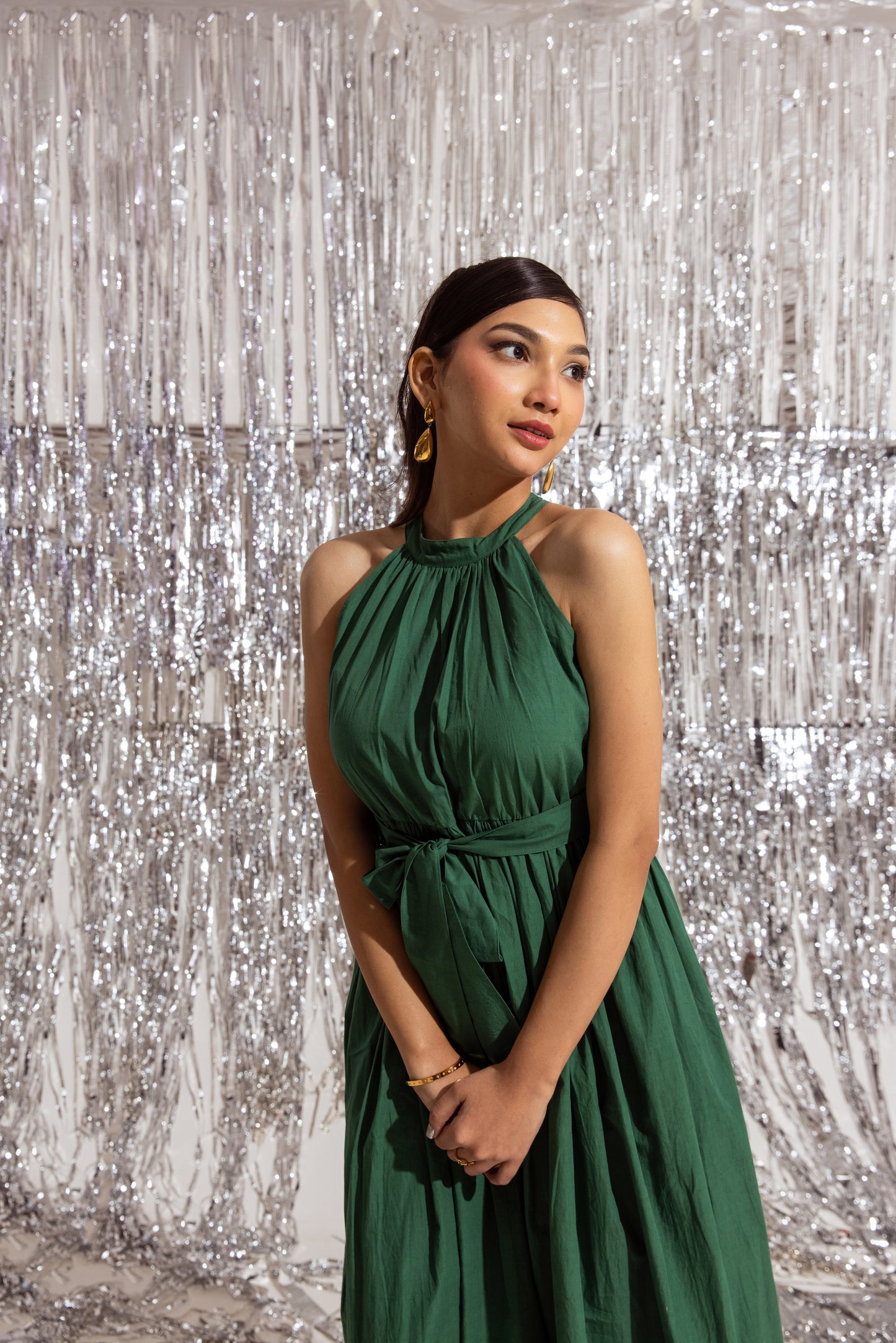 Green Halter Maxi Dress