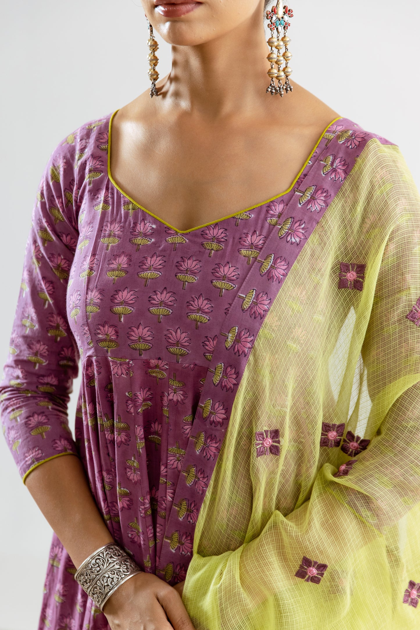 Plum Purple X Green Butti- Sleeved