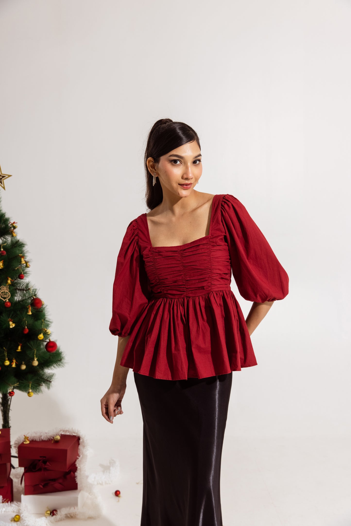 Red Ruched Top