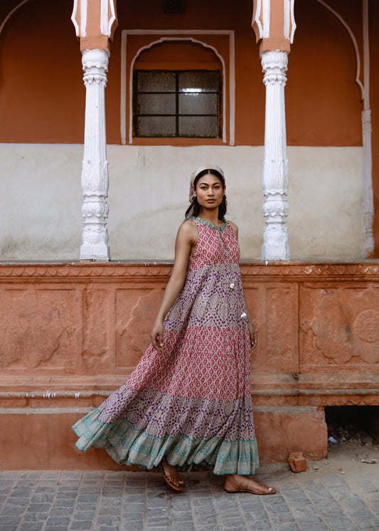 Multi-Colour Sleeveless Dress