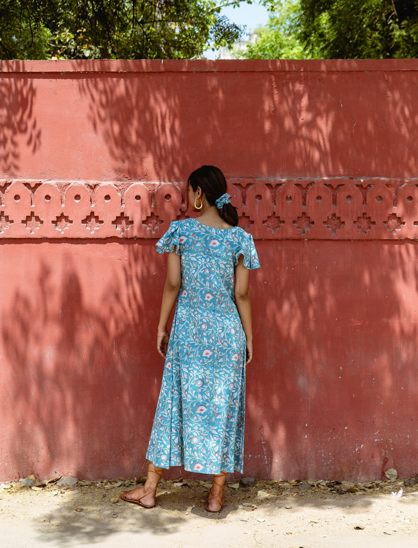 Teal Blue High Slit Dress