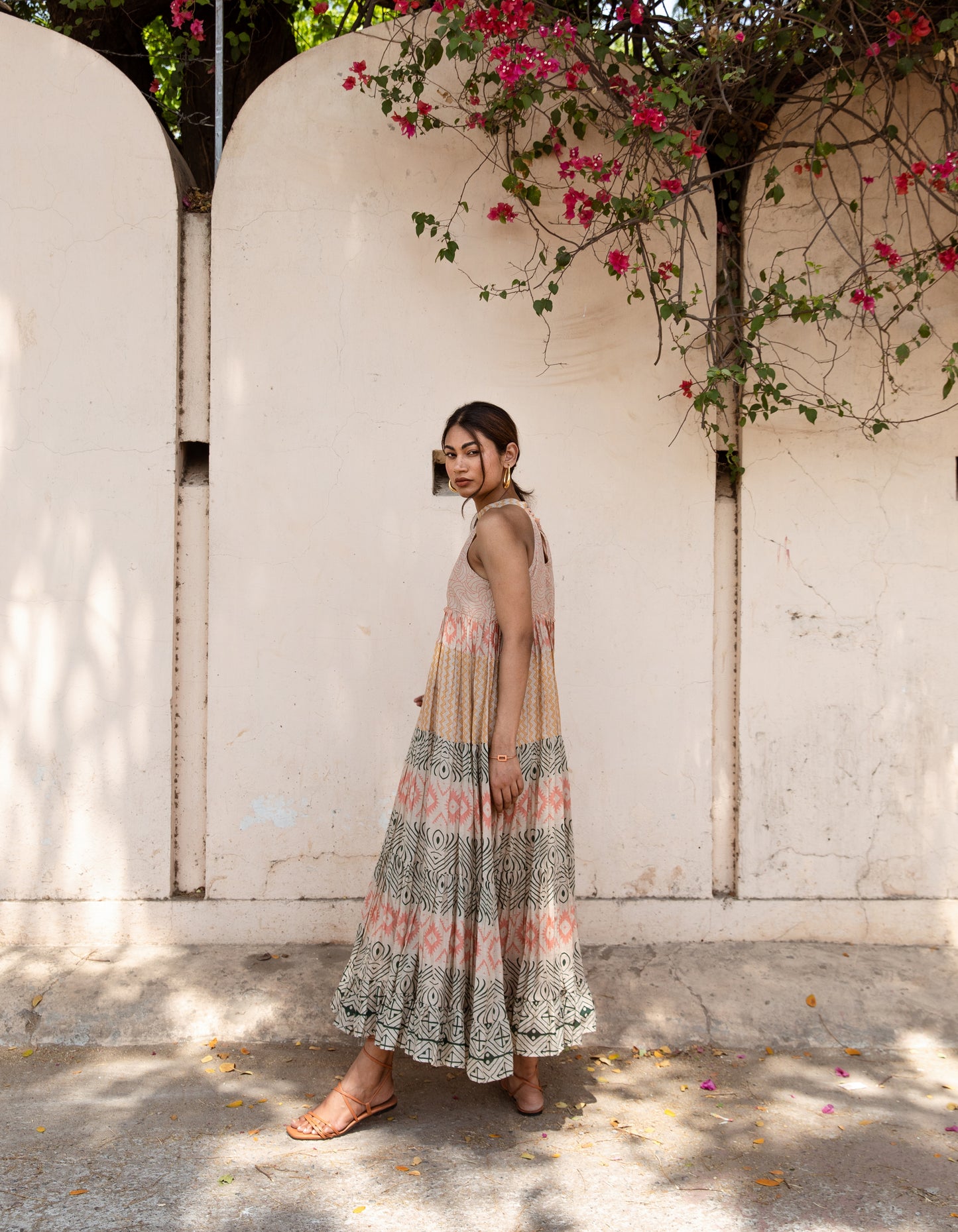 Brown Halter Maxi Dress