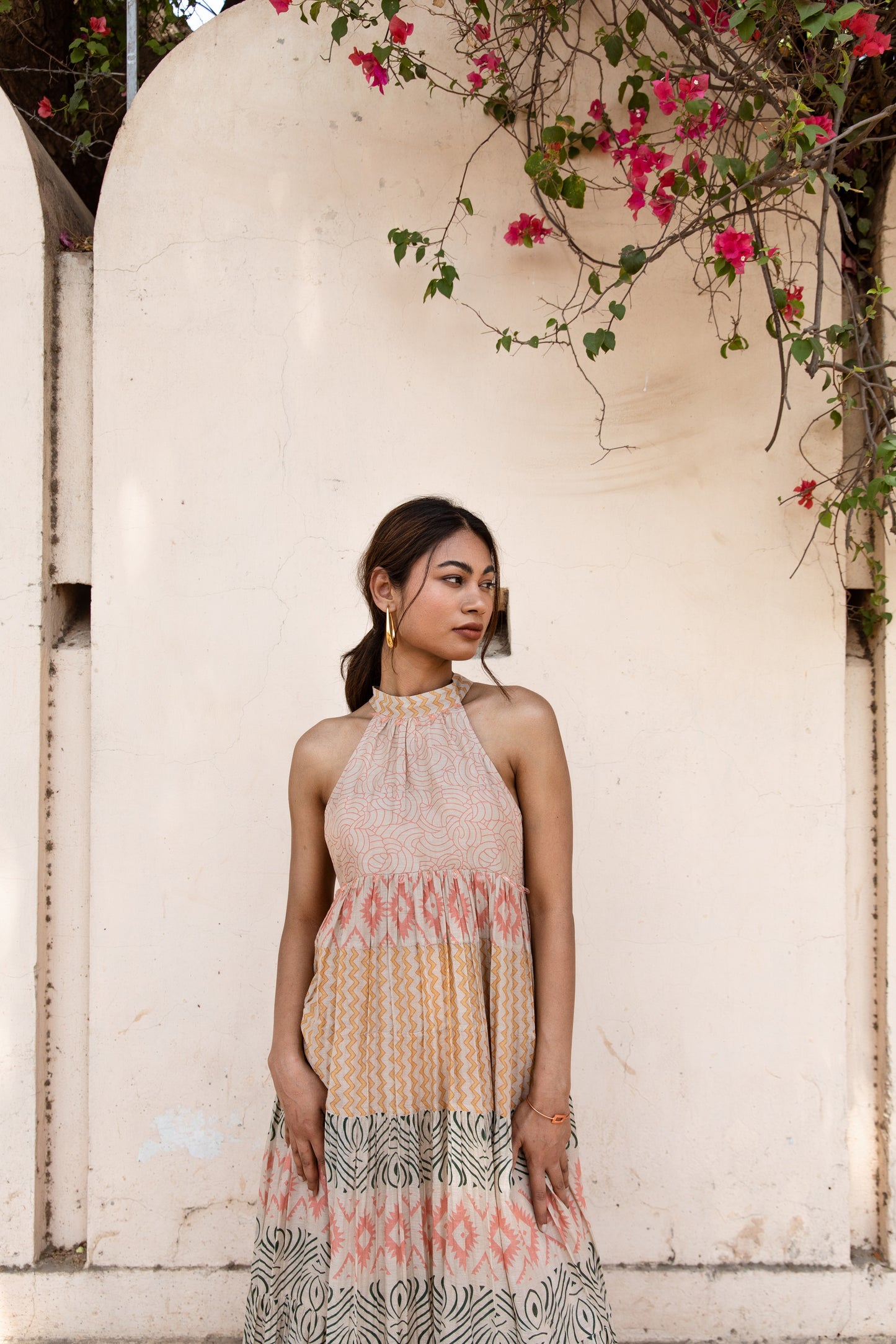 Brown Halter Maxi Dress