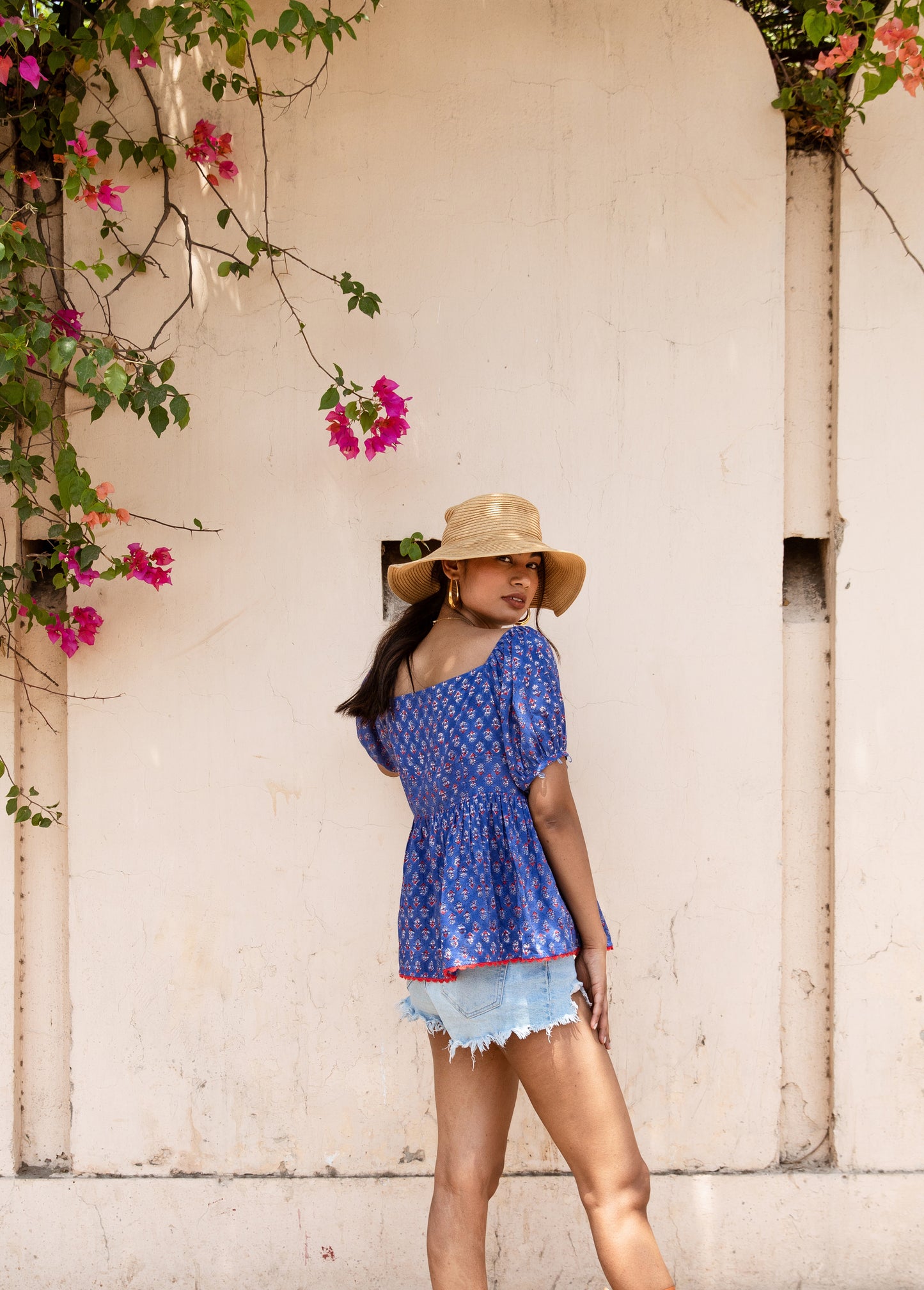 Blue Printed Top