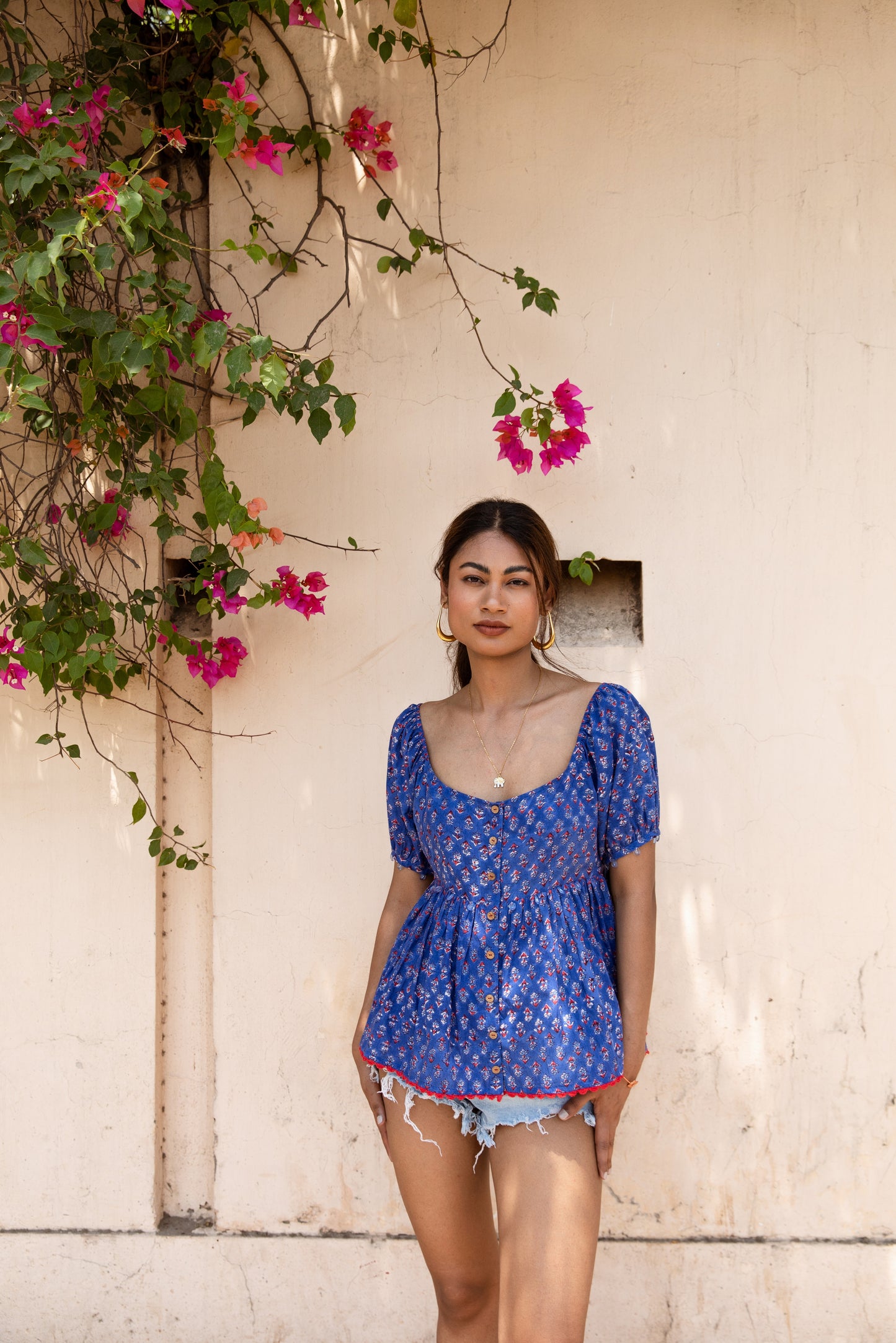 Blue Printed Top