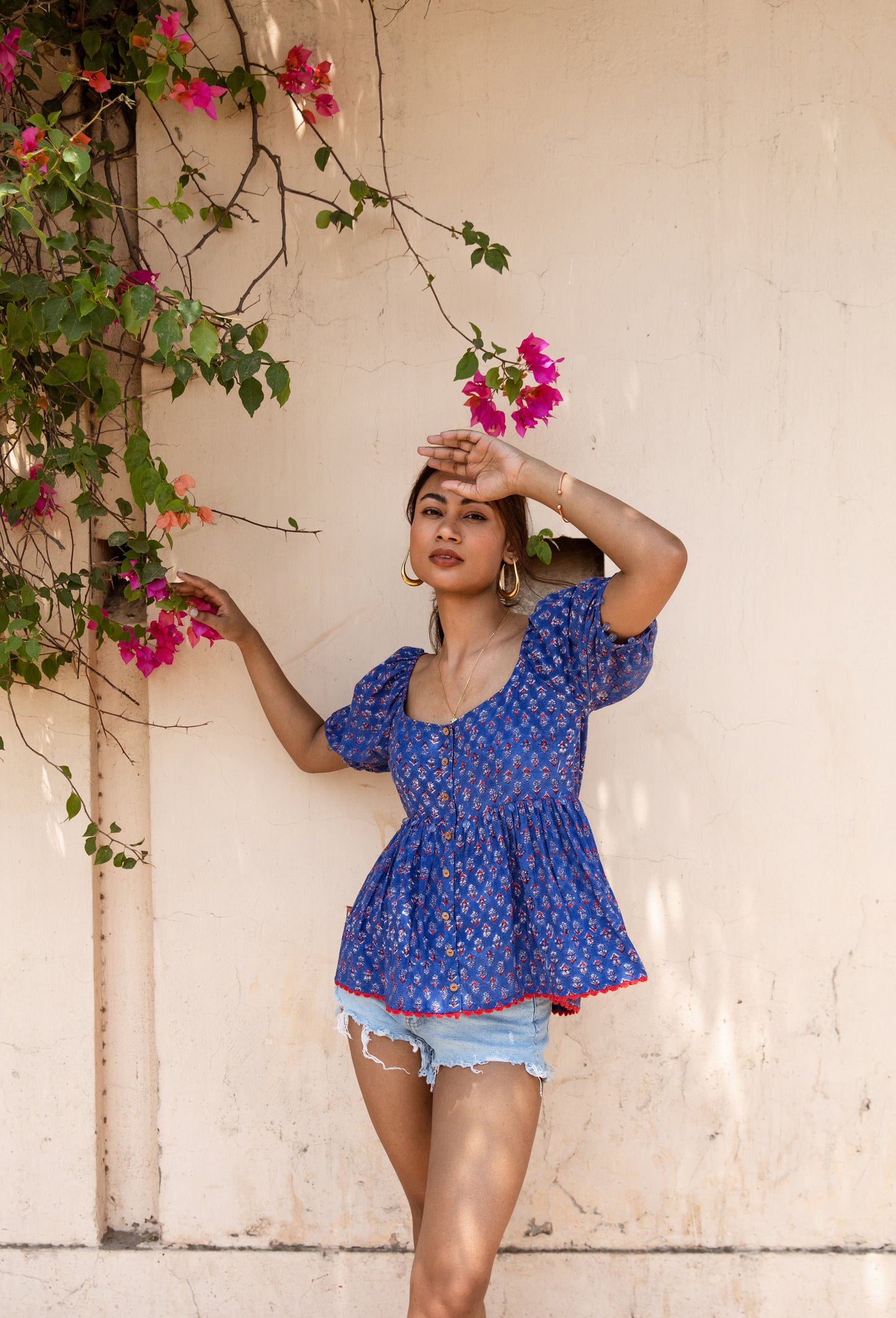 Blue Printed Top